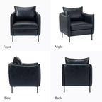 Poltrona moderna in pelle vegana con braccioli originali, set da 2