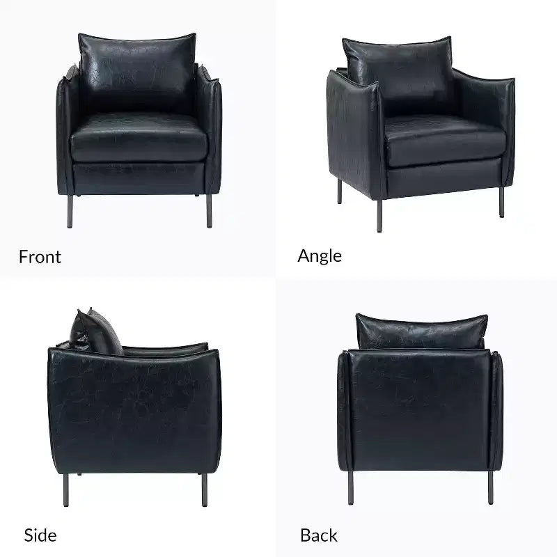 Poltrona moderna in pelle vegana con braccioli originali, set da 2