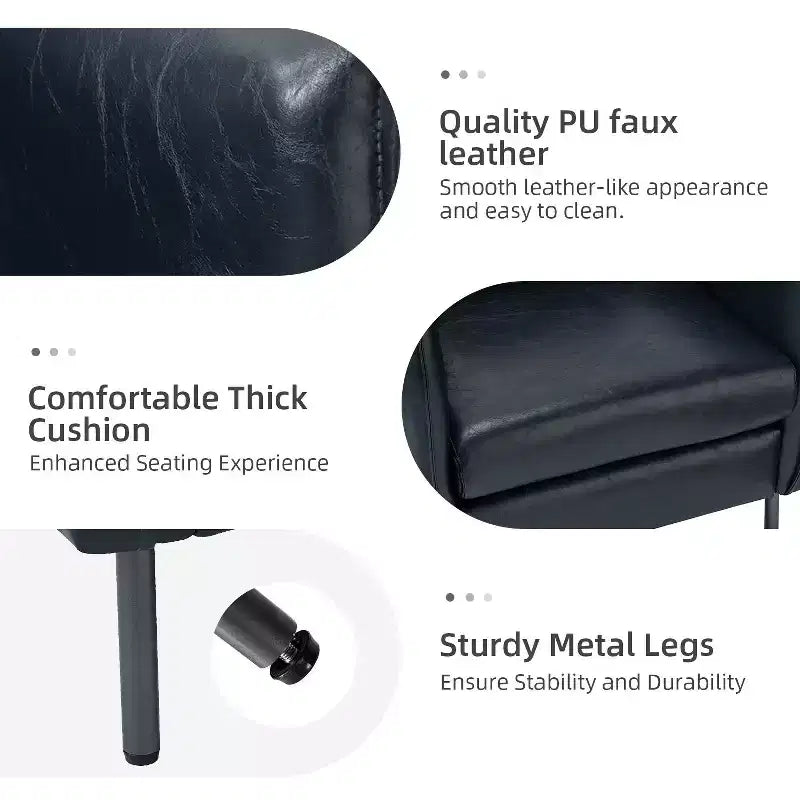 Poltrona moderna in pelle vegana con braccioli originali, set da 2