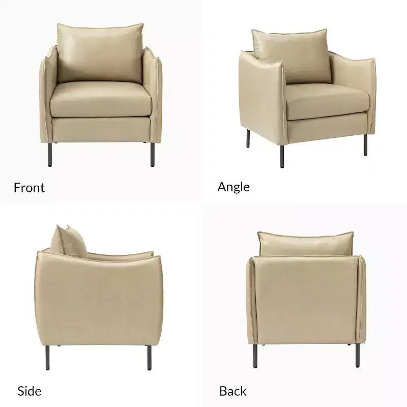Poltrona moderna in pelle vegana con braccioli originali, set da 2