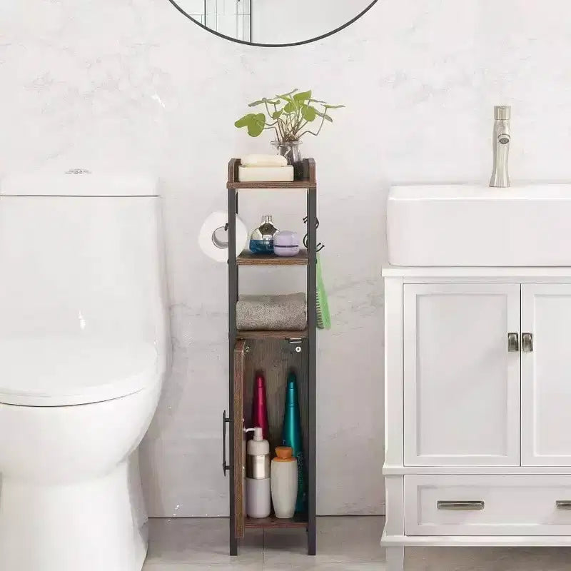 Mobiletto da bagno sottile con anta e 2 ripiani