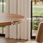 Tavolo da pranzo rotondo da 120 cm per 4-6 persone, tavolo da cucina con base a croce e piedini regolabili