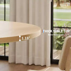 Tavolo da pranzo rotondo da 120 cm per 4-6 persone, tavolo da cucina con base a croce e piedini regolabili
