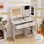 Set toilette rustico con specchio illuminato e sgabello