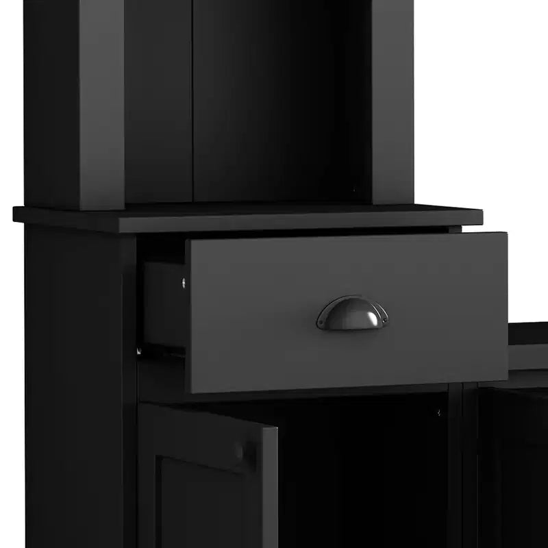Set Centro Intrattenimento Parete con Ponte, Mobile TV con Ripiani Regolabili e Porta TV con Contenitore per TV fino a 75 Pollici