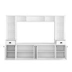 Set Centro Intrattenimento Parete con Ponte, Mobile TV con Ripiani Regolabili e Porta TV con Contenitore per TV fino a 75 Pollici