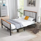 Struttura letto a piattaforma in metallo Full/Queen con testiera