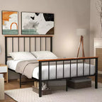 Struttura letto a piattaforma in metallo Full/Queen con testiera