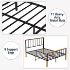 Struttura letto a piattaforma in metallo Full/Queen con testiera