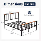 Struttura letto a piattaforma in metallo Full/Queen con testiera