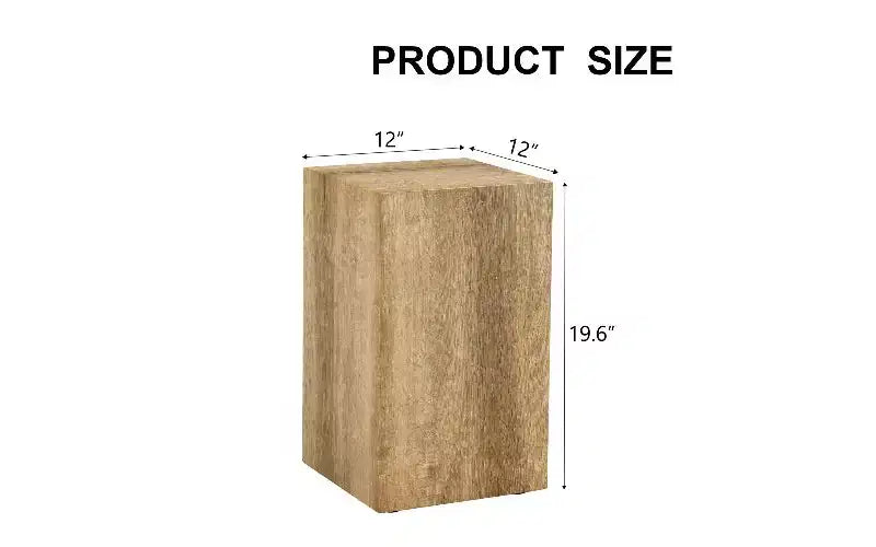 Tavolino da caffè in MDF con texture naturale e base a piedistallo
