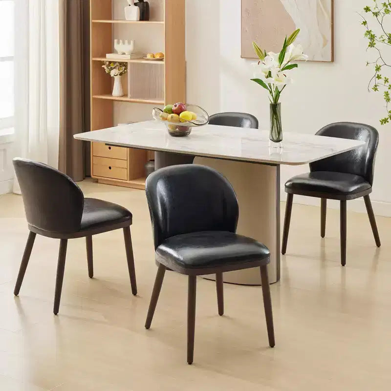 Sedie da pranzo imbottite, set da 2 – Sedie laterali senza braccioli con gambe in legno