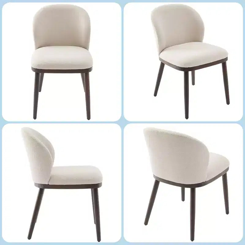 Sedie da pranzo imbottite, set da 2 – Sedie laterali senza braccioli con gambe in legno