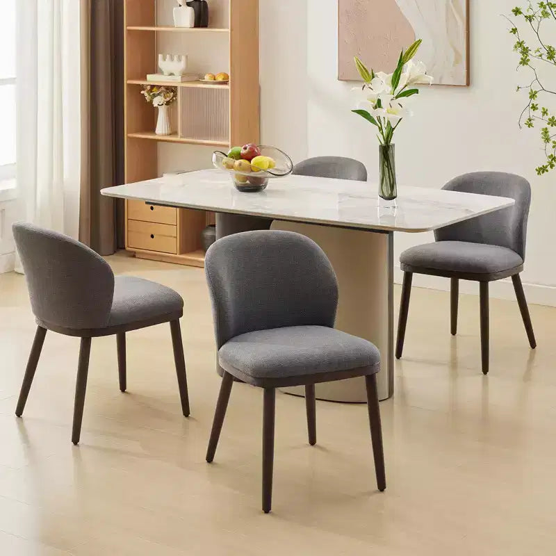 Sedie da pranzo imbottite, set da 2 – Sedie laterali senza braccioli con gambe in legno