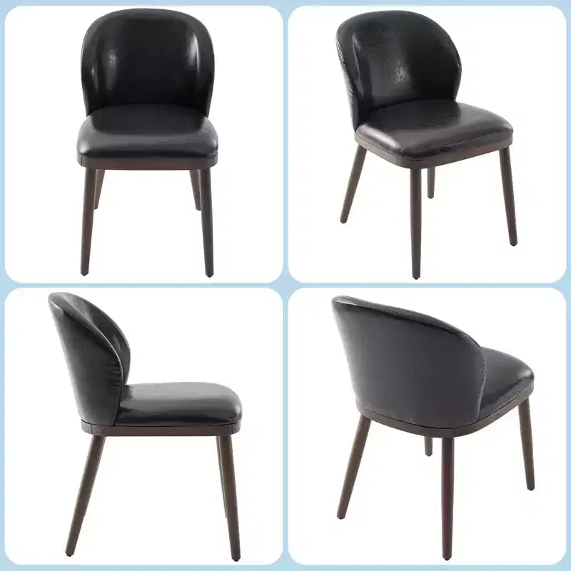Sedie da pranzo imbottite, set da 2 – Sedie laterali senza braccioli con gambe in legno