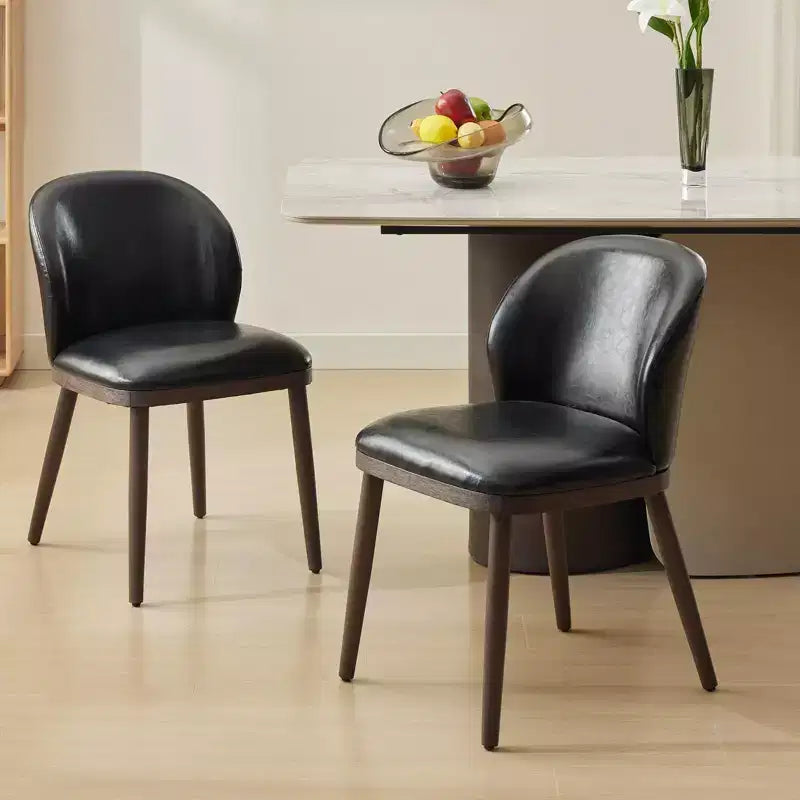 Sedie da pranzo imbottite, set da 2 – Sedie laterali senza braccioli con gambe in legno