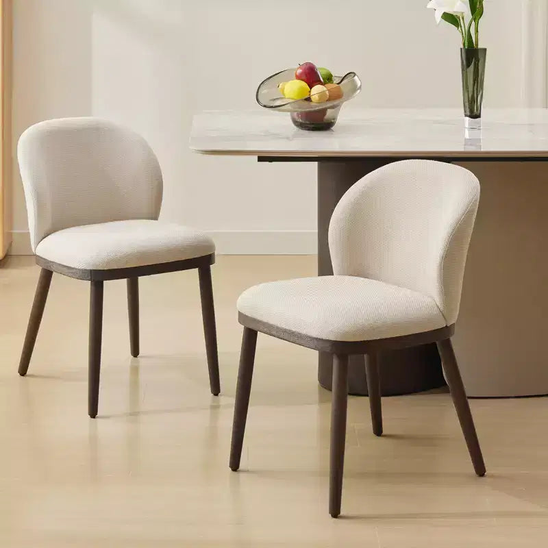 Sedie da pranzo imbottite, set da 2 – Sedie laterali senza braccioli con gambe in legno