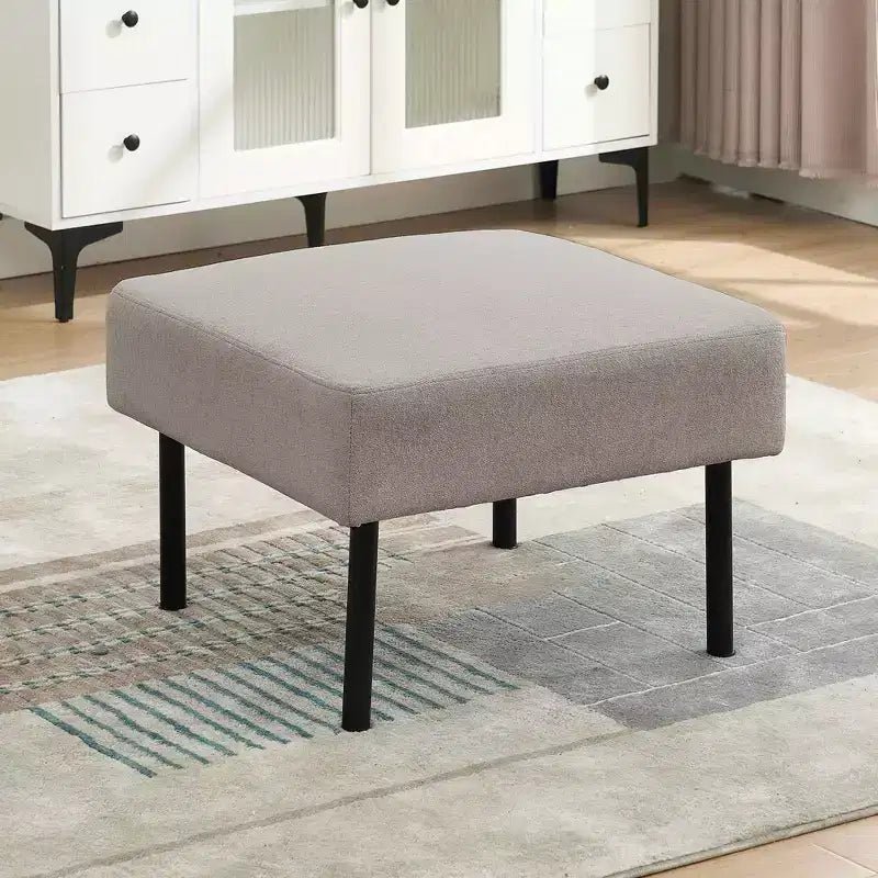 Poggiapiedi Divano Multifunzionale con Rivestimento Rimovibile Lavabile – Beige