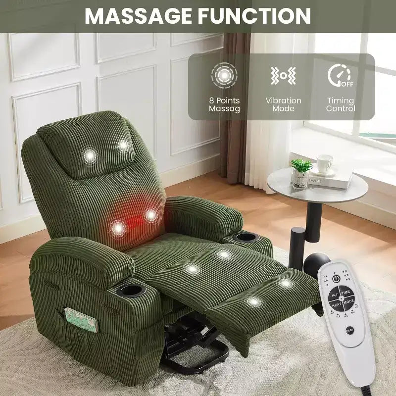 Poltrona Reclinabile Power Lift con Massaggio e Riscaldamento