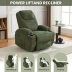 Poltrona Reclinabile Power Lift con Massaggio e Riscaldamento