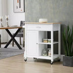 Carrello da Cucina/Isola con Cassetto Estraibile, Ripiani Regolabili e Ruote Bloccabili, 81 cm