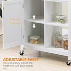 Carrello da Cucina/Isola con Cassetto Estraibile, Ripiani Regolabili e Ruote Bloccabili, 81 cm
