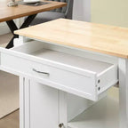 Carrello da Cucina/Isola con Cassetto Estraibile, Ripiani Regolabili e Ruote Bloccabili, 81 cm
