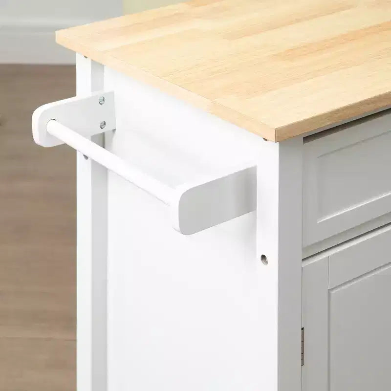 Carrello da Cucina/Isola con Cassetto Estraibile, Ripiani Regolabili e Ruote Bloccabili, 81 cm