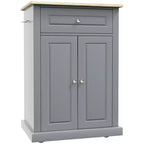 Carrello da cucina mobile grigio con armadietto e cassetti