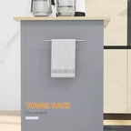Carrello da cucina mobile grigio con armadietto e cassetti