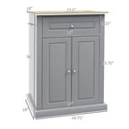 Carrello da cucina mobile grigio con armadietto e cassetti